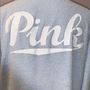 PINK Victoria’s Secret terry hoodie light blue